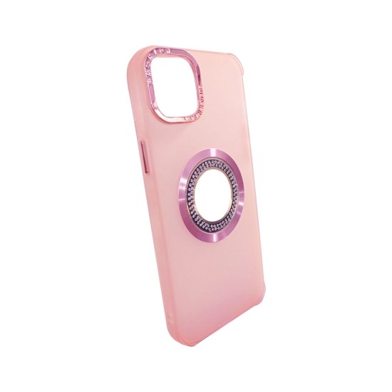 Capa de Silicone com Diamond Designe para Apple iPhone 15 Plus Rosa